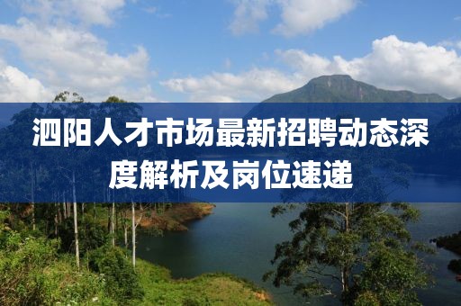 泗阳人才市场最新招聘动态深度解析及岗位速递