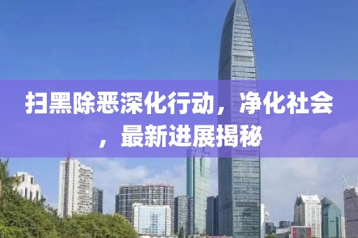 扫黑除恶深化行动，净化社会，最新进展揭秘