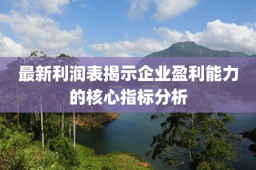 最新利润表揭示企业盈利能力的核心指标分析