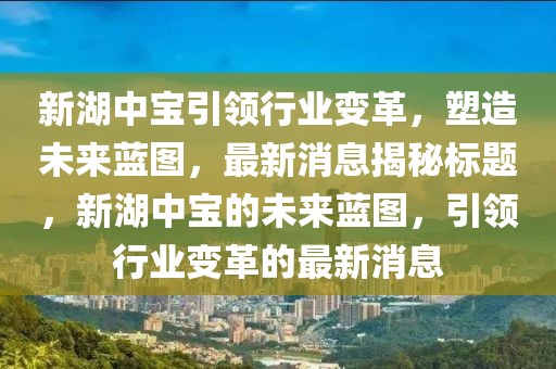 新湖中宝引领行业变革，塑造未来蓝图，最新消息揭秘标题，新湖中宝的未来蓝图，引领行业变革的最新消息