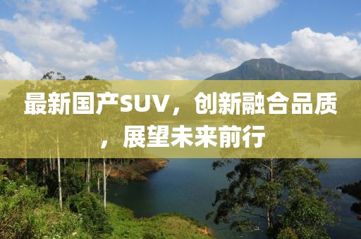 最新国产SUV，创新融合品质，展望未来前行