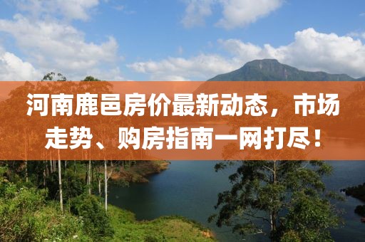 河南鹿邑房价最新动态，市场走势、购房指南一网打尽！