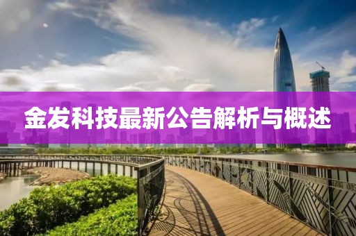 金发科技最新公告解析与概述