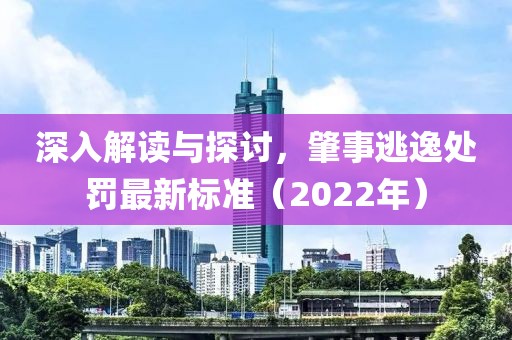 深入解读与探讨，肇事逃逸处罚最新标准（2022年）