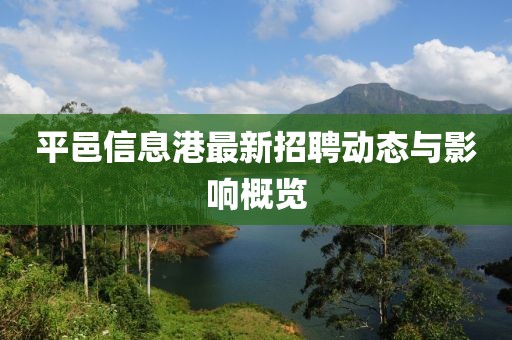 平邑信息港最新招聘动态与影响概览