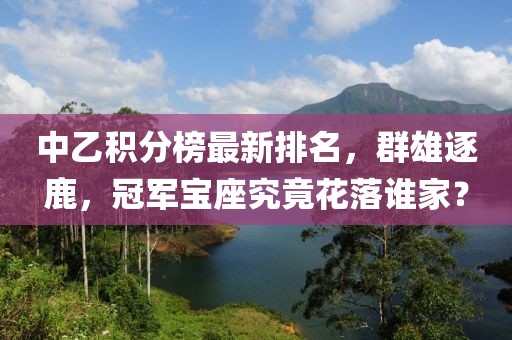 中乙积分榜最新排名，群雄逐鹿，冠军宝座究竟花落谁家？