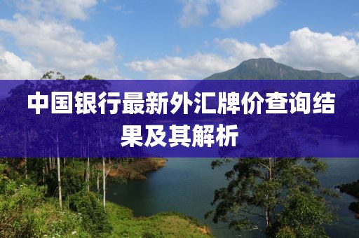 中国银行最新外汇牌价查询结果及其解析